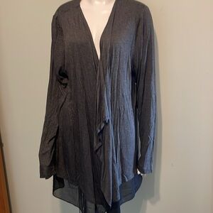 A.N.A. 2x Open Front Cardigan with Sheer Lower Back Gray - New